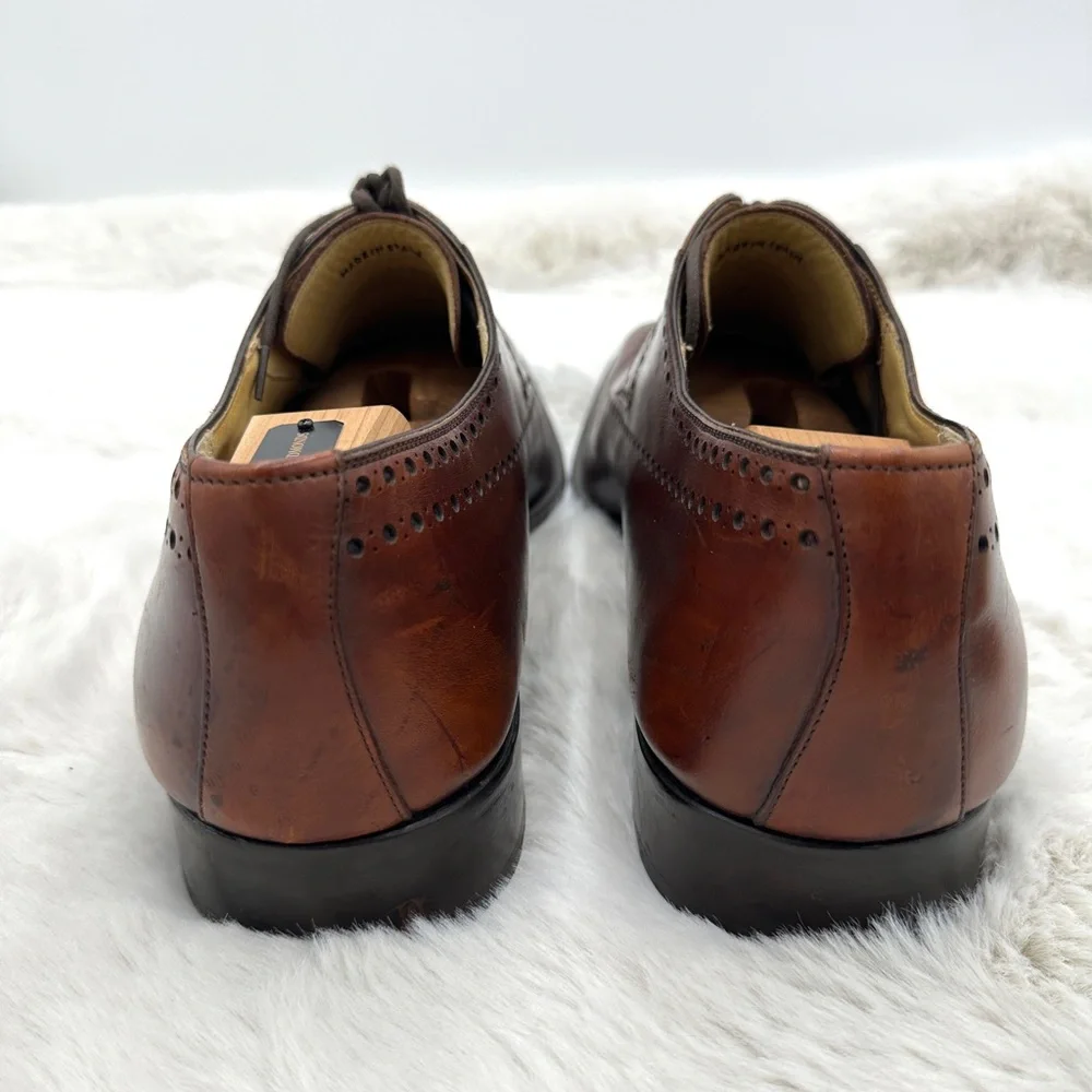Magnanni Men’s Leather Wingtip Oxford Shoes Size 14 Brown Dress Shoes‎